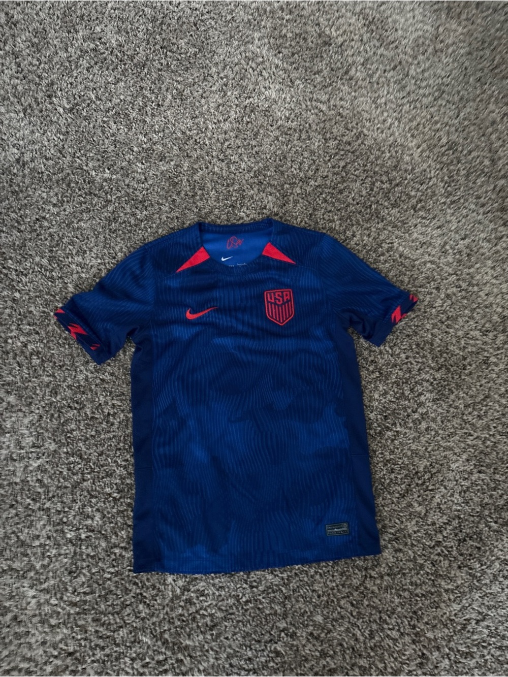 Nike USA Navy Blue Soccer Jersey with Red Accents
